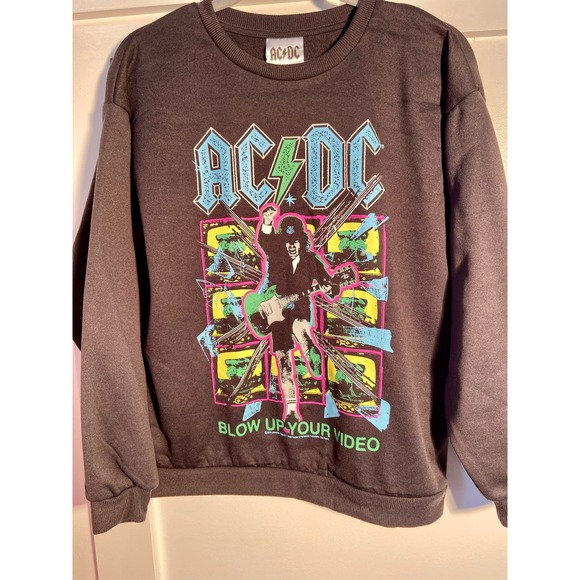 AC/DC Rock Band Black Sweatshirt | Men’s Size S * NEW | Blow Up Your Video MSS21 - Picture 1 of 6